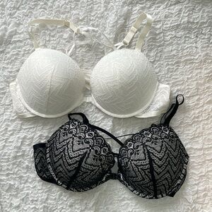 NWOT 2 pack Push Up Add 1 to 1-1/2 cups Underwire Front Close Bras